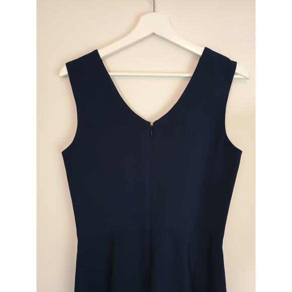 Dress the Population Gown Women Medium Blue Sandra Stretch Crepe Mermaid V Neck - Picture 8 of 12